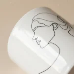 Profile Mug, close-up of the line drawing