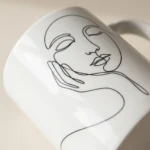Daydream Mug, close-up of the line drawing