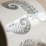 Fern Mug, close-up of the line drawing