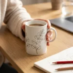 Eucalyptus Tall Mug on the table