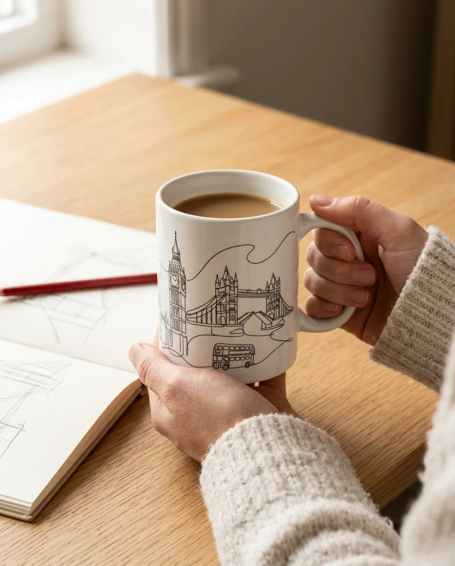 London Mug on the table