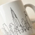 New York Mug, close-up of the line drawing