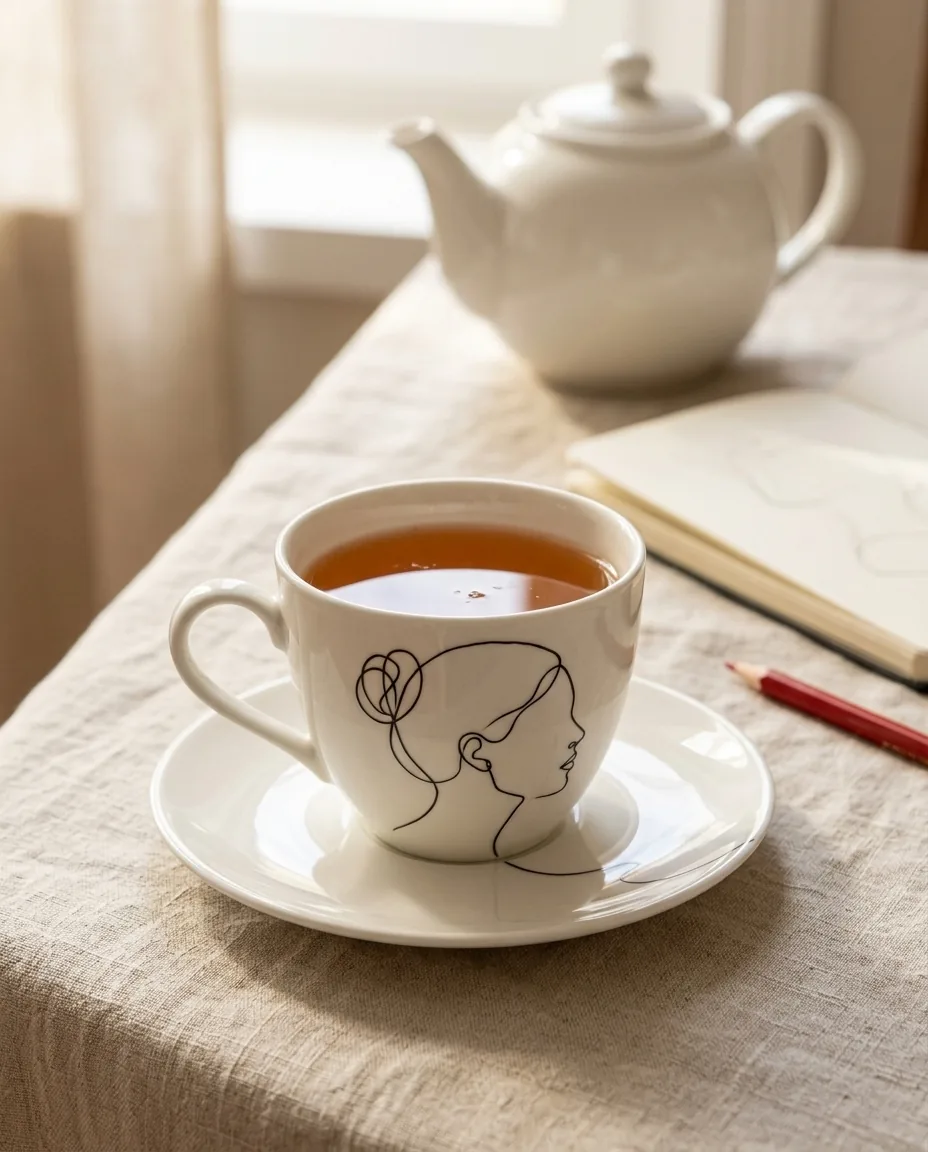 Profile Tea Cup & Saucer on the table