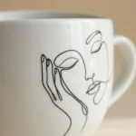 Daydream Tea Cup & Saucer, close-up of the line drawing