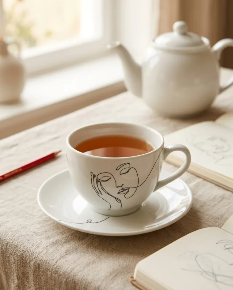 Daydream Tea Cup & Saucer on the table