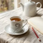 Fern Tea Cup & Saucer on the table