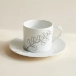 Eucalyptus Tea Cup & Saucer, studio photo