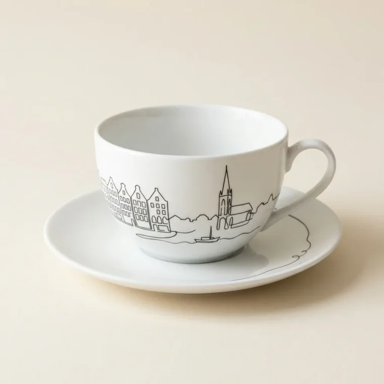 Copenhagen Tea Cup & Saucer, studio photo