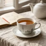 Berlin Tea Cup & Saucer on the table
