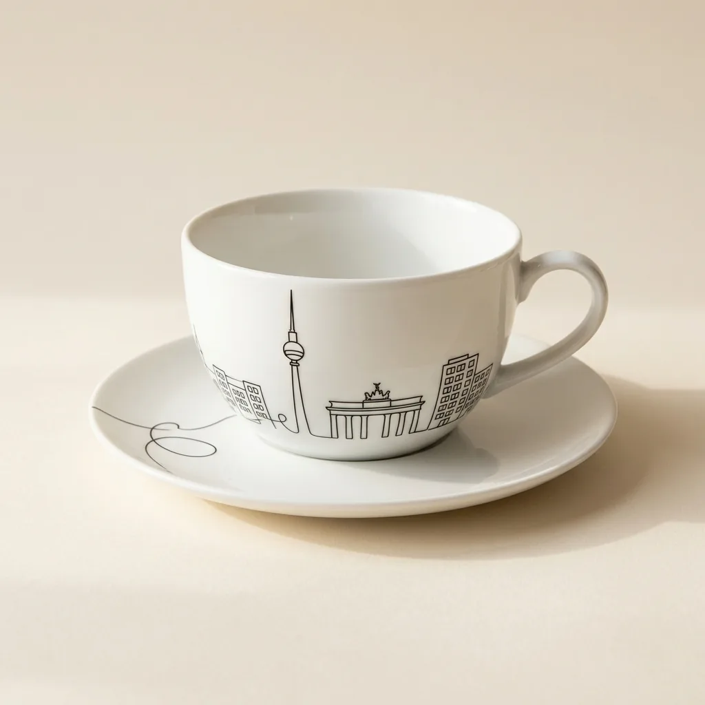 Berlin Tea Cup & Saucer, studio photo