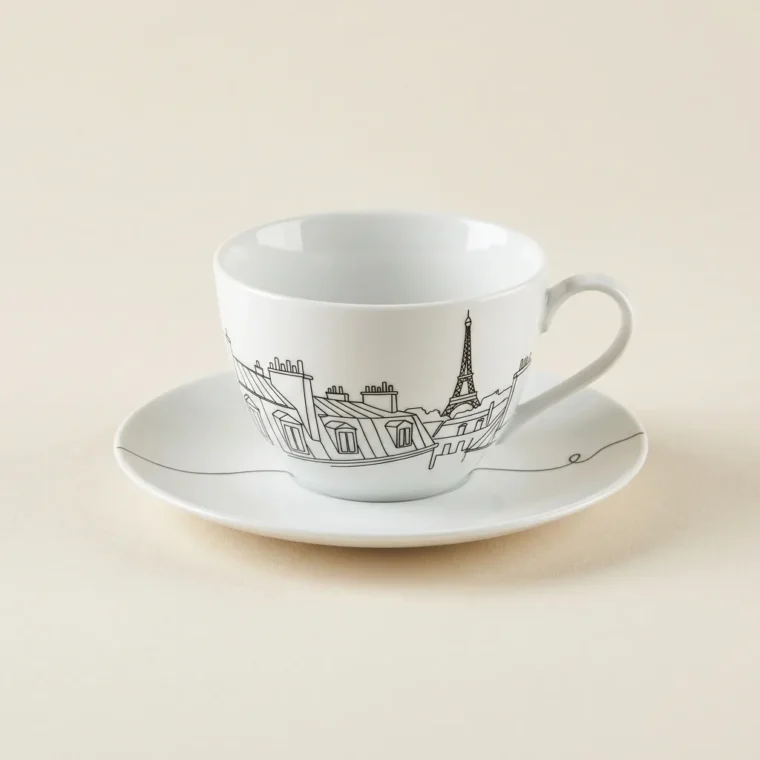 Paris Tea Cup & Saucer, studio photo