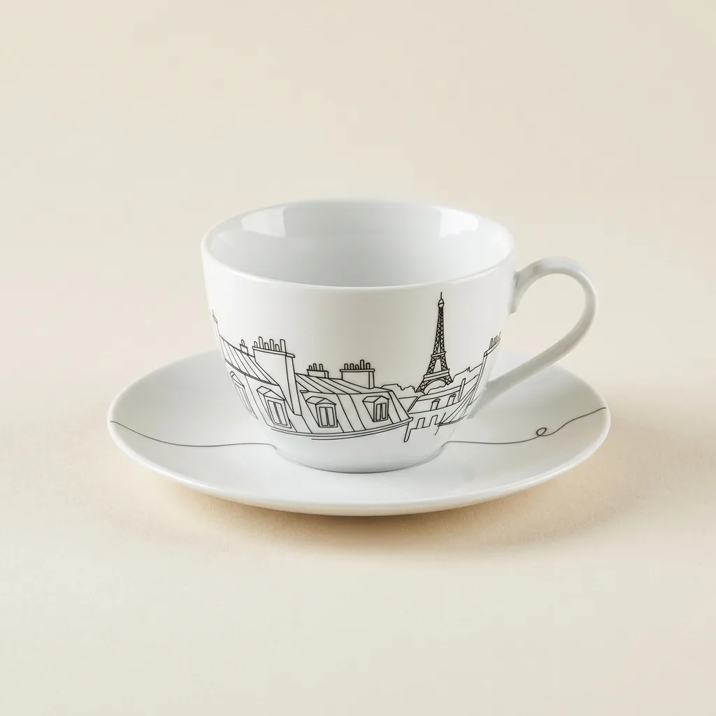 Paris Tea Cup & Saucer, studio photo