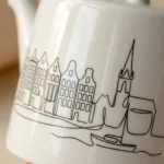 Copenhagen Teapot, close-up of the line drawing