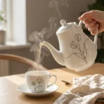 Tulip Teapot on the table