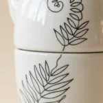 Fern Tea for One, close-up of the line drawing