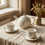 Two Faces Tea Set on the table