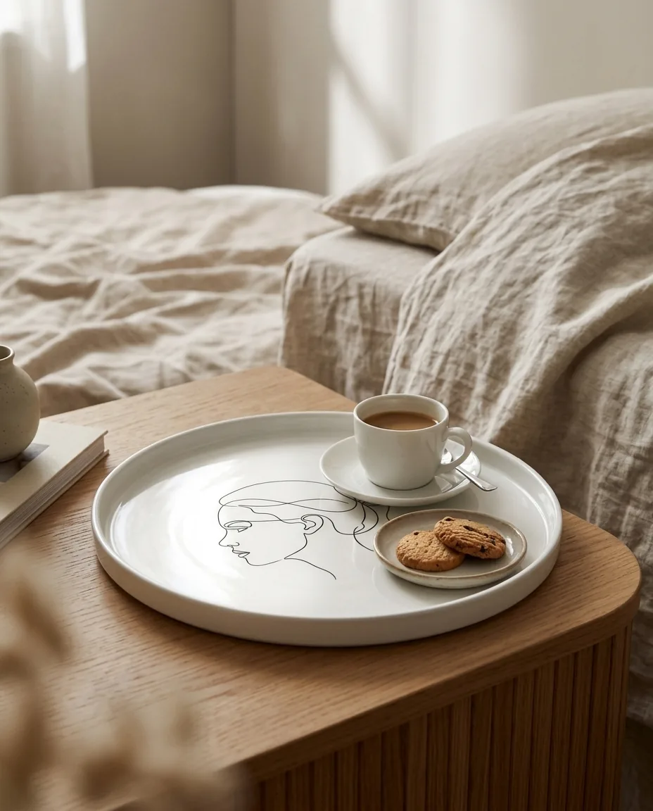 Profile Round Tray on the table