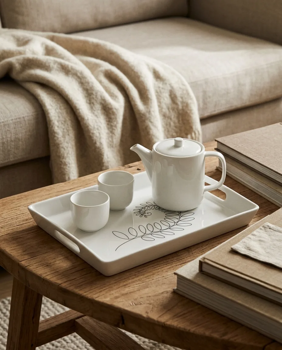 Fern Serving Tray on the table