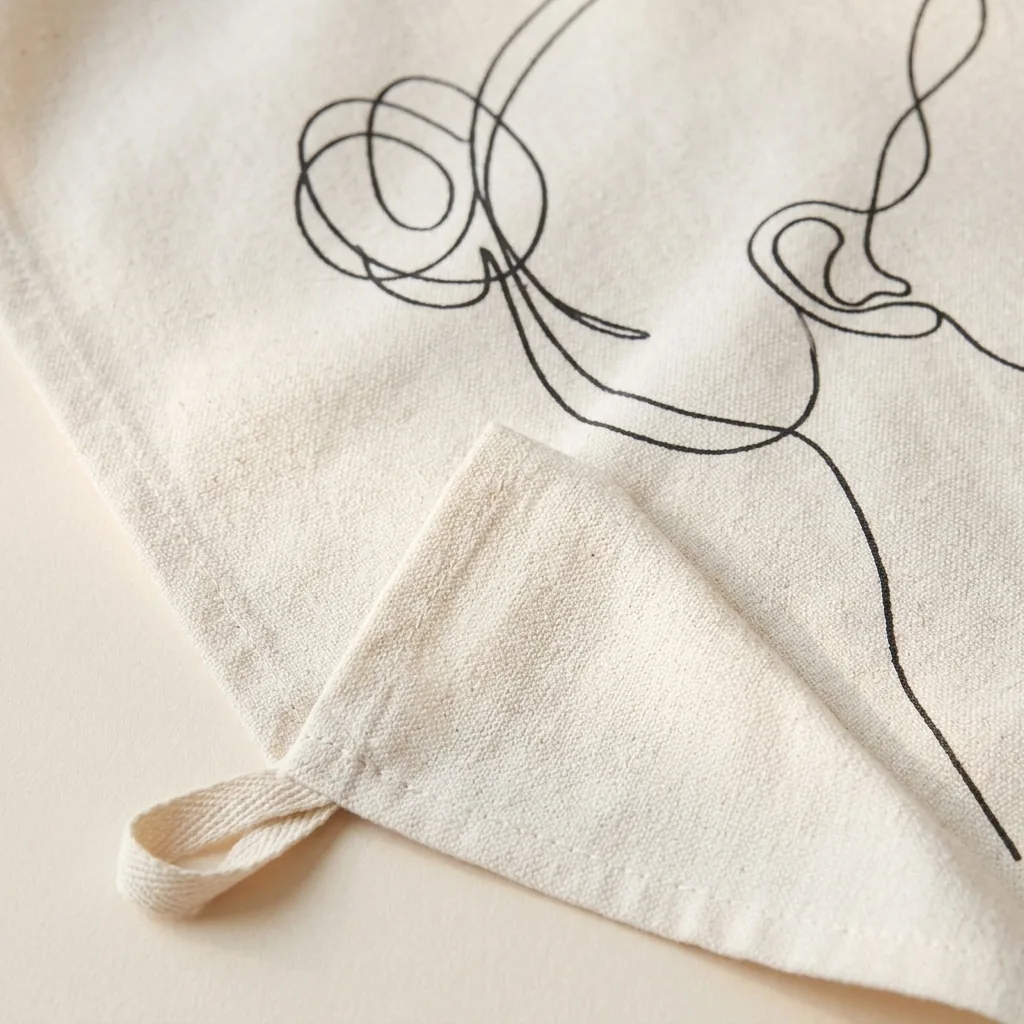 Profile Tea Towel, close-up of the line drawing