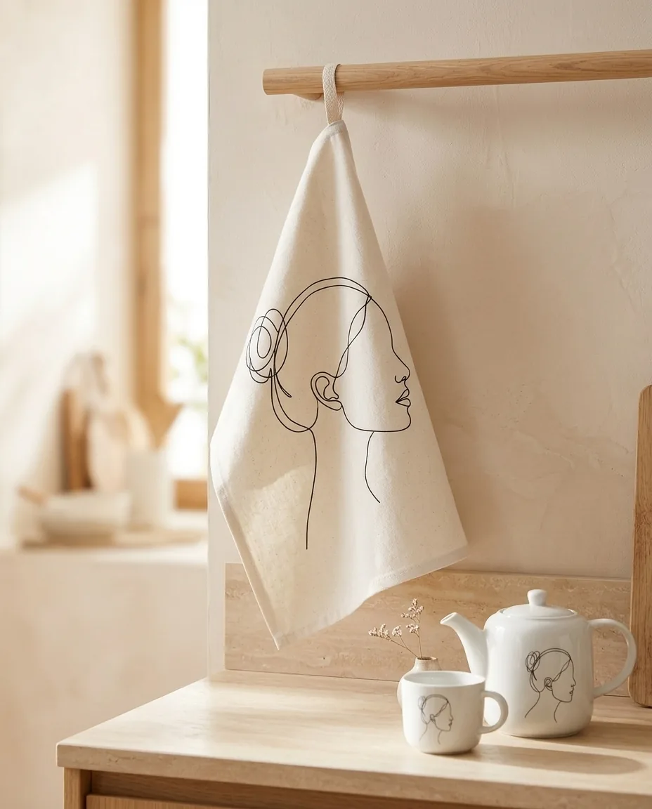 Profile Tea Towel on the table
