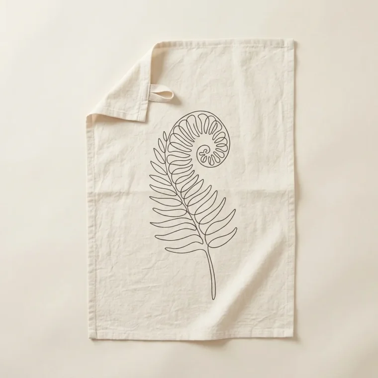 Fern Tea Towel, studio photo
