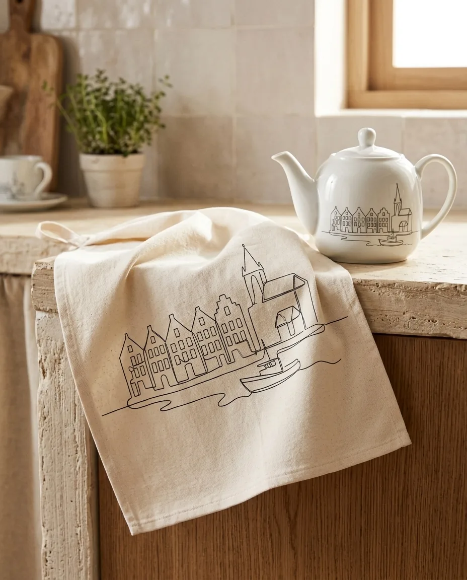 Copenhagen Tea Towel on the table