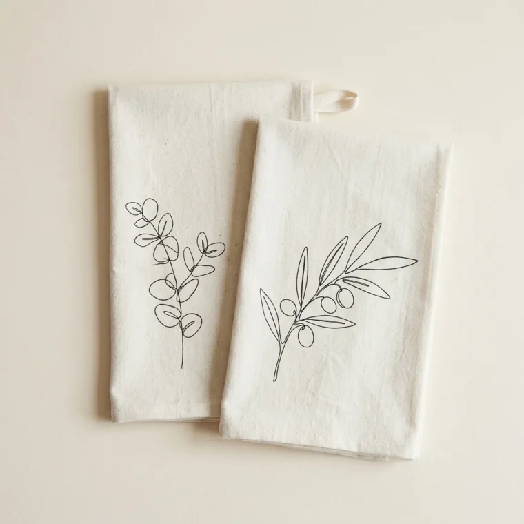 Botanical Tea Towel Pair, studio photo
