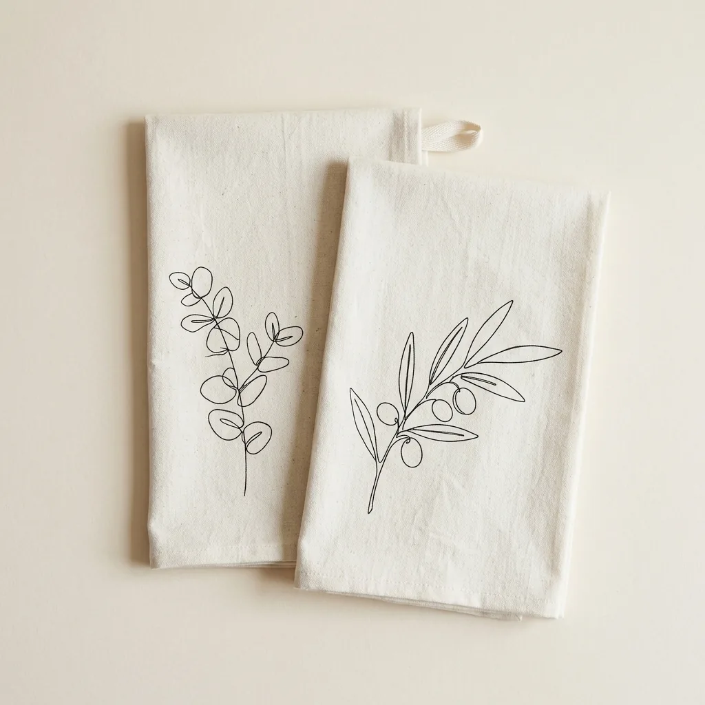 Botanical Tea Towel Pair, studio photo